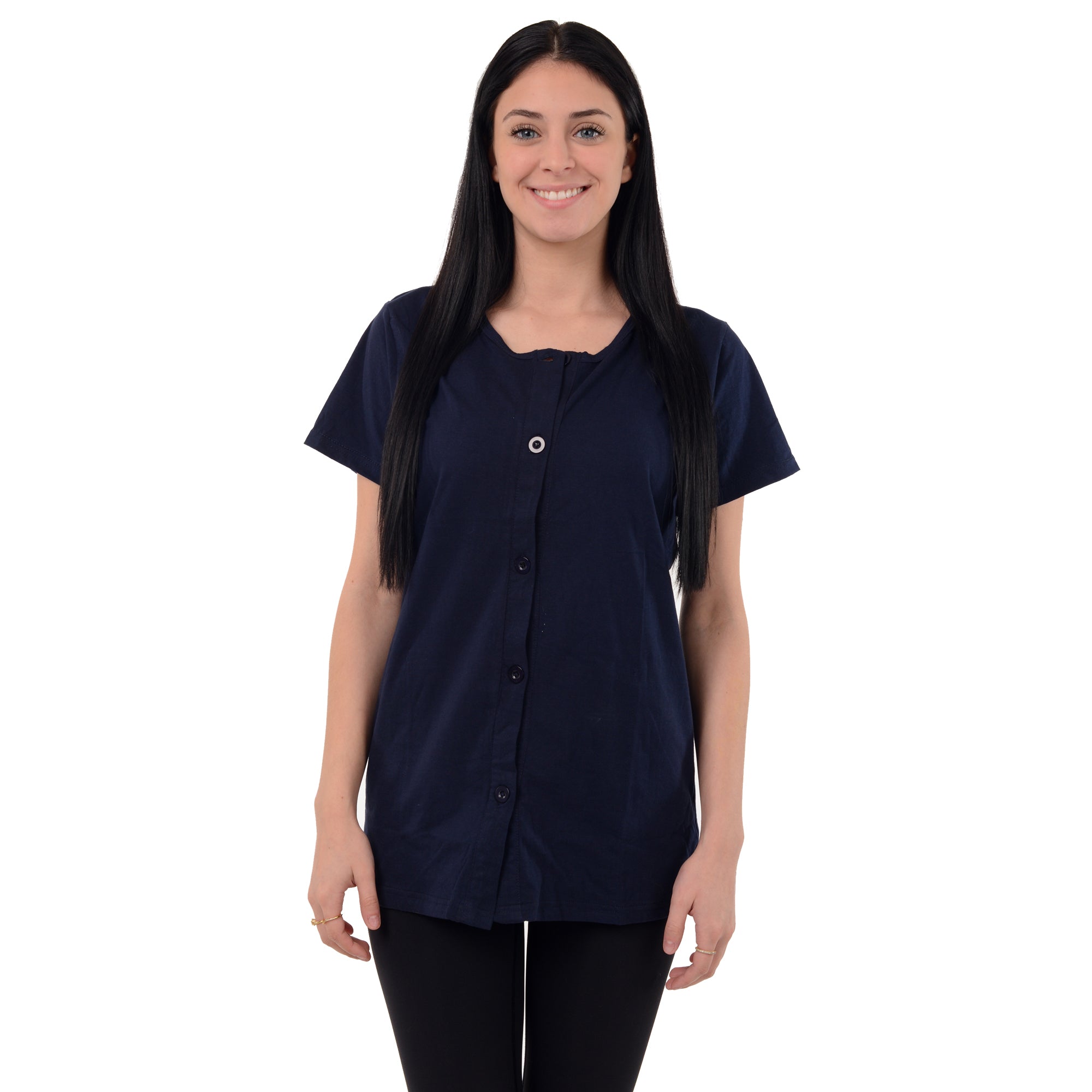 USBD Crew Neck Post Mastectomy Shirt with Drain Pockets